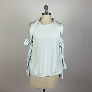 3.1 Philip Lim Light Blue Silk Long Sleeve Blouse